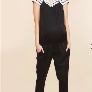 Motherhood black bib overalls maternity medium